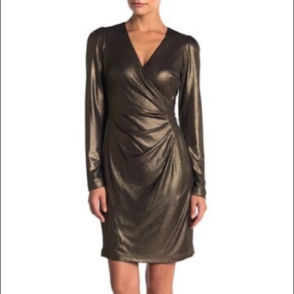 Gold long sleeve dress